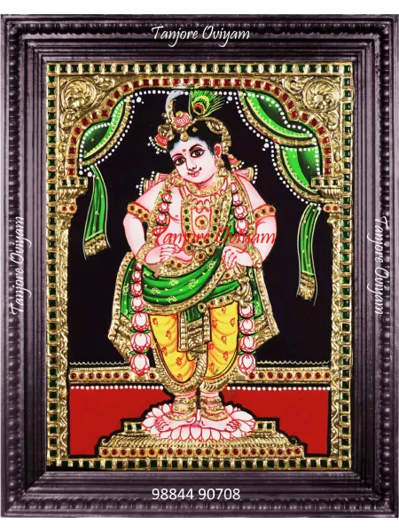Graceful Krishna Tanjore Painting